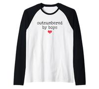 Boy Mom Outnumbered by Boys Mama,I Love My Sons,Mom of Boys Manche Raglan