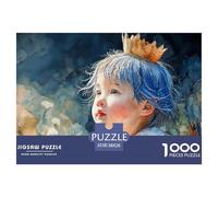 Boy with Blue Hair 1000 Pièces Carton Extra-épais Coffret De Puzzles Child with Golden Crown Stimulant Et Éducatif Jeu Créatif Puzzles As Birthday Gifts 38x26cm/1000pcs