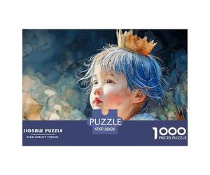 Boy with Blue Hair 1000 Pièces Carton Extra-épais Coffret De Puzzles Child with Golden Crown Stimulant Et Éducatif Jeu Créatif Puzzles As Birthday Gifts 38x26cm/1000pcs