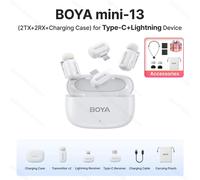BOYA BOYA Mini Microphone à revers Lavalier sans fil pour iPhone iPad Android type-c téléphone diffusion en direct enregistrement Audio vidéo Vlog (13-LTG-C-Gift)