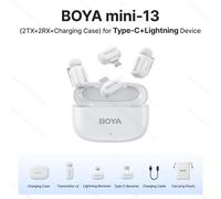 BOYA BOYA Mini Microphone à revers Lavalier sans fil pour iPhone iPad Android type-c téléphone diffusion en direct enregistrement Audio vidéo Vlog (13 (2TX-2RX-CC) -ltg-c)