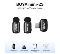 BOYA BOYA Mini Microphone à revers Lavalier sans fil pour iPhone iPad Android type-c téléphone diffusion en direct enregistrement Audio vidéo Vlog (23 (2TX-1RX) -TYPE-C)