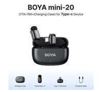 BOYA BOYA Mini Microphone à revers Lavalier sans fil pour iPhone iPad Android type-c téléphone diffusion en direct enregistrement Audio vidéo Vlog (20 (1TX-1RX-CC) Type-C)