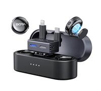BOYA BOYALINK 3 Micro Cravate sans Fil pour iPhone 7-16, Android, Appareil Photo, Mini Micro avec RX 3-en-1, Réduction du Bruit par IA, 48KHz/24Bit, Microphone sans Fil, APP, 300m, 30h