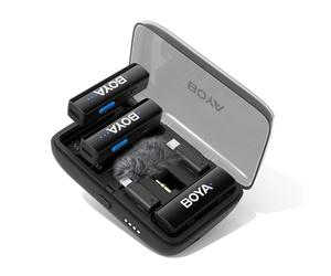 BOYA BOYALINK Microphone de Lavalier sans Fil pour iPhone Appareil Photo Android, Mini Lapel Mic, 48 KHz 24 Bit, Batterie 30h, Réduction de Bruit, Clip on Mic USB-C Lightning 3.5mm TRS