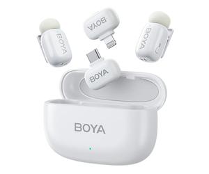 BOYA Boyamini-13 Microphone 4 en 1 pour Android/iPhone avec suppression intelligente du bruit et étui de charge, clip en métal sur le microphone, Vlogging, TikTok, créateur de contenu YouTube