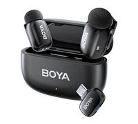 Boya BOYAMini USB C Mini Micro sans Fil, AI Voice Change, 2 Pack Lavalier Microphone pour Podcast Live Stream Tiktok Vlog Video Recording