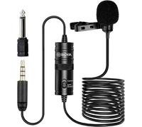 Boya BY-M1 Lavalier Microphone for Canon/Nikon Smartphones and Cameras, Black