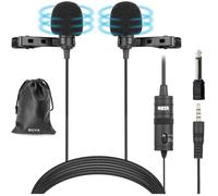 BOYA BY-M1DM Microphone cravate à double tête avec cravate 1/8 pour iPhone 8 7 Smartphones Canon Appareils photo reflex