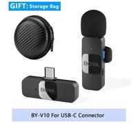 BOYA BY-V Professionnel Sans Fil Lavalier Mini Microphone pour iPhone iPad Android Diffusion En Direct Jeux Téléchargements Statiques Vlog -BY-V10 for type-c