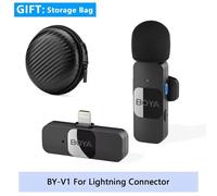 BOYA BY-V Professionnel Sans Fil Lavalier Mini Microphone pour iPhone iPad Android Diffusion En Direct Jeux Téléchargements Statiques Vlog -BY-V1 for iphone