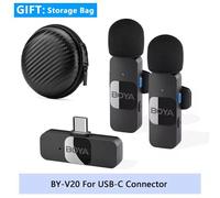 BOYA BY-V Professionnel Sans Fil Lavalier Mini Microphone pour iPhone iPad Android Diffusion En Direct Jeux Téléchargements Statiques Vlog - Type BY-V20 for type-c