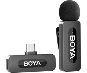 BOYA BY-V10 V2.0 Microphone sans fil USB-C 1 émetteur + 1 récepteur pour iPhone 16/17 et Android avec réduction de bruit et autonomie 9h