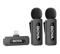 BOYA BY-V2 Micro iPhone, 2.4 GHz Micro Wireless Tie Clip for iPhone 14/14 Pro/13 Pro/12, iPad, iOS Devices, Youtube Vlogging