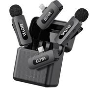 BOYA by-V3 Combo Mini Micro-Cravate sans Fil avec Port USB-C/Lightning (2TX+2RX)