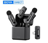 BOYA BY-V3 Microphone Lavalier sans fil pour iPhone série 15/16 Samsung DJI Pocket 3 type-c Smartphones caméras enregistrement vidéo BY-V10 2.0-USB-C