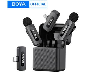 BOYA BY-V3 sans fil Lavalier revers Mirophone micro Rechargeable antibruit pour iPhone Android caméra diffusion en direct Vlogging BY-V10 2.0--Type-c