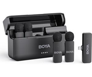 Boya BY-V4D - Micro sans fil 4 canaux, Lightning, réduction de bruit.