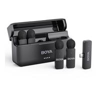 BOYA BY-V4U Micro Cravate sans Fil pour iPhone 15/16, Smartphone Android, Sortie Mono 4 Canaux, Mini Micro sans Fil USB-C, 48 KHz/16 Bit, Réduction du Bruit, Microphone pour l'enregistrement Vidéo
