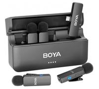 Boya BY-V4U Wireless Microphone for iPhone 15 Android Type C Smartphone Wireless Lapel Mic for Video Podcast Interview Streaming