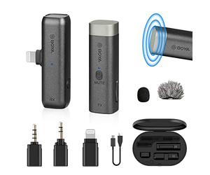 BOYA BY-WM3D Microphone lavalier sans Fil pour iphone Microphone à Clip pour Smartphone Idéal pour Les Vlogs Quotidiens, Les interviews en Streaming en Direct