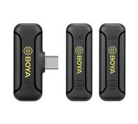 BOYA BY-WM3T2-U2 Système de microphone sans fil One-Trigger-Two Mini 2,4 GHz Microphones à pince à revers Portée de transmission de 50 m Batterie intégrée pour Type-C Sma