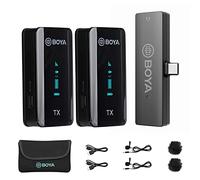 Boya by-XM6 S6 Microphone Lavalier sans Fil Double Canal pour USB Type-C Android Phone Tablet Laptop, Plug Play Lapel Lav Mic pour l'enregistrement vidéo Youtube Facebook Live Stream