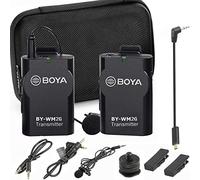 BOYA Lavalier Microphone sans Fil pour Smartphone Appareil Photo Vlog, Nouvelle Version WM2G Microphone Universel avec Moniteur en Temps réel pour iOS Smartphone Tablette DSLR Sony Caméscope