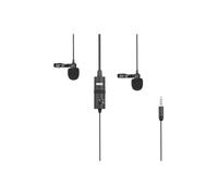 boya m1dm double microphone lavalier - sortie trrs - câble 4 m