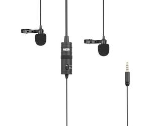 BOYA M1DM Double microphone lavalier - Sortie TRRS - Câble 4 m
