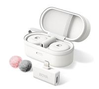 BOYA Microphone Lavalier sans fil Omic-D pour iPhone 14/13/12, double mini microphone sans fil, annulation du bruit, batterie 18H pour Vlog Streaming Podcast enregistrement vidéo (blanc)