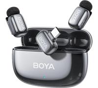 Boya Audio – Microphone lavalier sans fil Mini 2 – Réduction de bruit IA, USB-C, 2 émetteurs, gris