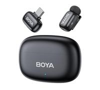 BOYA Mini 2 Micro Cravate sans Fil pour iPhone 15/16/17, Android, 5g, 48 kHz/24 Bit, Mini Micro sans Fil USB-C, Anti-Bruit 40dB, 100 m, 30 h, Microphone Lavalier Compact pour Interview, Streaming