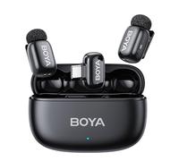 BOYA Mini 2 Micro Cravate sans Fil pour iPhone 15/16/17, Android, 5g, 48 kHz/24 Bit, Mini Micro sans Fil USB-C, Anti-Bruit 40dB, 100 m, 30 h, Microphone Lavalier Compact pour Interview, Streaming
