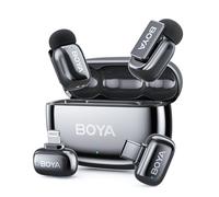 BOYA Mini 2 Micro Cravate sans Fil USB-C pour Android/iPhone 15/16/17, 2 Micros Ultra-Mini avec Réduction de Bruit par IA 40dB, 48kHz/24Bit Contrôle par App, Micro sans Fil pour TikTok Youtube