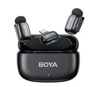 BOYA Mini Micro, Micro Cravate sans Fil pour iPhone 15/16, Android, Microphone Cravate USB-C Ultraléger (5g), Portée de 100 m, Autonomie de 30 h, Microphone Lavalier Compact pour Interview, Youtubeur
