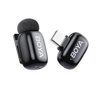 BOYA Mini Micro, Micro Cravate sans Fil pour iPhone 15/16, Android, Microphone Cravate USB-C Ultraléger (5 g), Portée de 100 m, Microphone Lavalier Compact pour Interview, Youtubeur