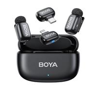 BOYA Mini Micro, Micro Cravate sans Fil pour iPhone 7-16, Android, Microphone Cravate USB-C Ultraléger (5 g), Portée de 100 m, Autonomie de 30 h, Microphone Lavalier Compact pour Interview, Youtubeur