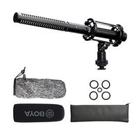 BOYA News Gathering Interview Shotgun Microphone XLR pour Canon, BY-BM6060 Pro Micro perche de qualité diffusion avec pare-brise et support anti-choc pour caméscopes Sony Canon 6D Nikon D800 YouTube