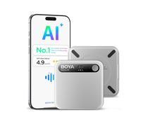 BOYA Notra AI Enregistreur vocal ambiant/téléphone/capture Bluetooth, transcription AI et Sommaire intelligent, prise en charge de 140 langues, stockage de 64 Go, note magnétique pour réunions