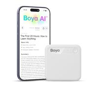 BOYA Notra Neo Enregistreur Vocal IA Transcription IA Blanc | Enregistrement des Appels Bluetooth à 5 m, Transcription IA 140+ Langues, 8 Go, Cloud Gratuit, Port USB-C, Autonomie 20 h