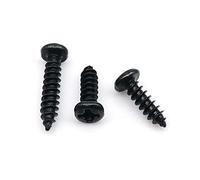 BOYALE 50pcs M2 M3 M4 Small Micro Stainless Steel Black Carbon Cross Phillips Pan Round Head Self Tapping Wood Screw (Color : Black Steel, Size : 10MM_M4)