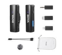 BOYALINK A1 Micro Cravate,3 en 1 Micro iPhone sans Fil avec Suppression du Bruit 6 Niveaux de Gain, Transmission sans Fil à 100M pour iPhone/iPad/Smartphone USB-C/Ordinateur Portable