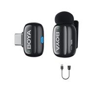 BOYAMINI USB C Mini Microphone sans Fil pour Android PC, réduction du Bruit, Micro-Cravate pour Youtube, Podcast, Facebook, Tiktok Vlogging enregistrements