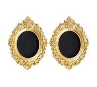 BOYANDM Lot de 2 petits cadres photo antiques ornés en résine dorée pour décoration murale, galerie d'art et décoration murale