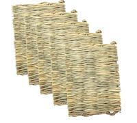 BOYANDM Lot de 5 tapis en paille naturelle tissée pour petits animaux, lapins, hamsters, tapis de repos chaud pour décoration de cage