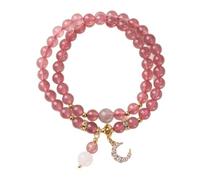 BOYANDM Perles géométriques avec fraises et agate pour collection de bijoux culturels en pierre naturelle