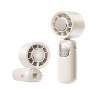 BOYANDM Petit ventilateur de refroidissement portable à affichage numérique - Pliable - Turbocompressé - Pour bureau de voyage - Économe en énergie - Moteur manuel avec cordon