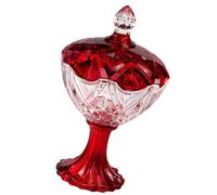 BOYANDM Plat à bonbons avec couvercle en cristal de Noël - Bocal décoratif en verre recouvert de verre - Boîte à bijoux pour buffet et biscuits