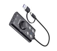 BOYANDM Portable USB 7.1 External Sound Card High Fidelities Voice Changer for Live Broadcasts Conference Calls No Driver USB Sound Card